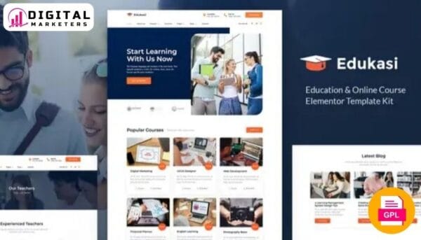 Edukasi Education & Online Course Elementor Template Kit [GPL]