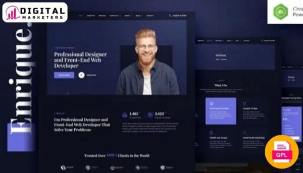 Enrique Professional Designer & Developer Elementor Template Kit [GPL]