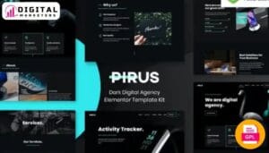Pirus Dark Digital Agency Elementor Template Kit [GPL]