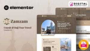 Zamzam Umrah & Hajj Tour Travel Elementor Template Kit [GPL]