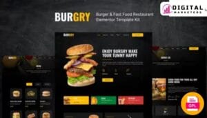 Burgry Burger & Fast Food Restaurant Elementor Template Kit [GPL]