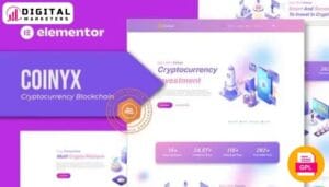 Coinyx Cryptocurrency Blockchain Elementor Template Kit [GPL]