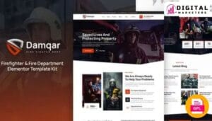 Damqar Firefighter & Fire Department Elementor Template Kit [GPL]