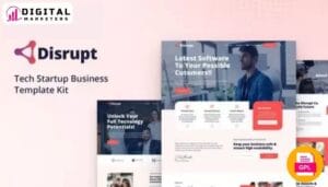 Disrupt Tech Startup Business Elementor Template Kit [GPL]