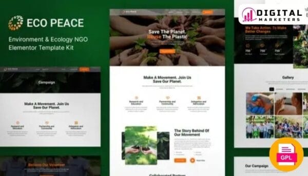 Eco Peace Environment & Ecology NGO Elementor Template Kit [GPL]