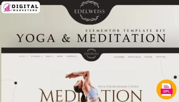 Edelweiss Yoga & Meditation Elementor Template Kit [GPL]