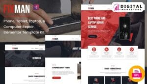 FixMan Phone, Tablet, Laptop, & Computer Repair Elementor Template Kit [GPL]