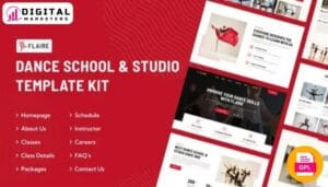 Flaire Dance School & Studio Elementor Template Kit [GPL]