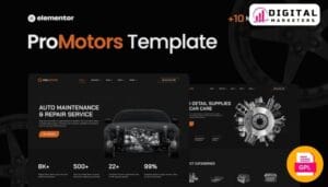 ProMotors Auto Maintenance & Repair Service Elementor Template Kit [GPL]