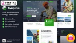 Syngenic Solar and Renewable Energy Elementor Template Kit [GPL]