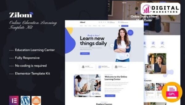 Zilom Online Education Learning Elementor Template Kit [GPL]