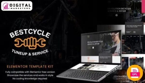 BestCycle Bicycle Repair Elementor Template Kit [GPL]