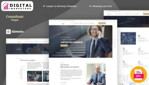 Consultants - Lawyer & Attorney Elementor Template Kit [GPL]