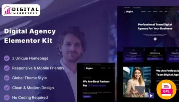 Digira - Digital Agency & Services Elementor Template Kit [GPL]
