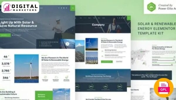 Dometric - Solar & Renewable Energy Elementor Template Kit [GPL]