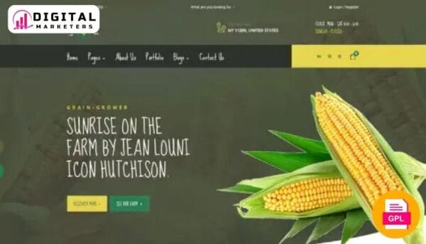 Grain Grower Agriculture Farm Farmers Elementor Template Kit | Farm [GPL]