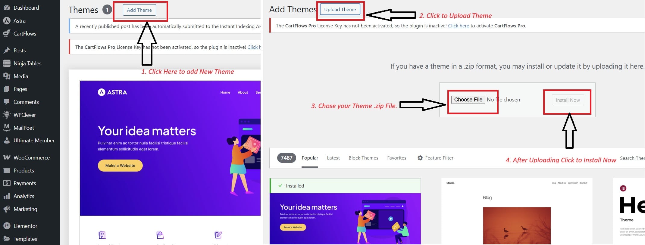 How to add New theme and Install.
