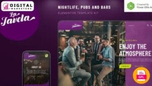 Lajavela Bar Nightlife Pub Elementor Template Kit | Nightlife Venue [GPL]