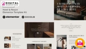 Lodge Hotel Resort Elementor Template Kit | Hotel Booking Website [GPL]