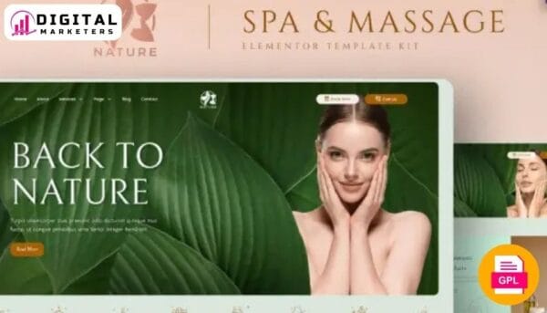 Nature Spa Massage Elementor Template Kit | Spa & Massage Therapy [GPL]