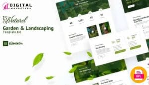 Naturel Garden Landscaping Elementor Template Kit | Landscaping Business [GPL]