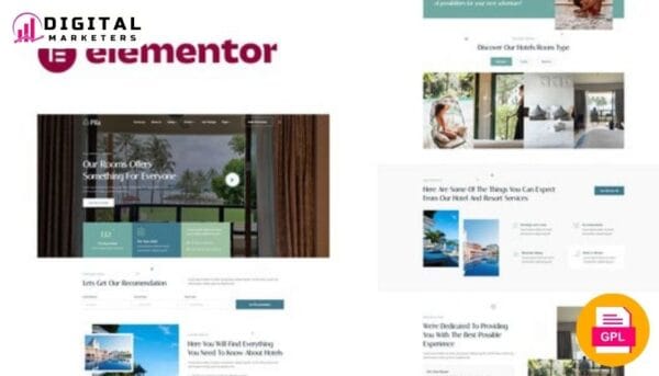 Pila Hotel Resort Elementor Template Kit | Hotel Booking Website [GPL]