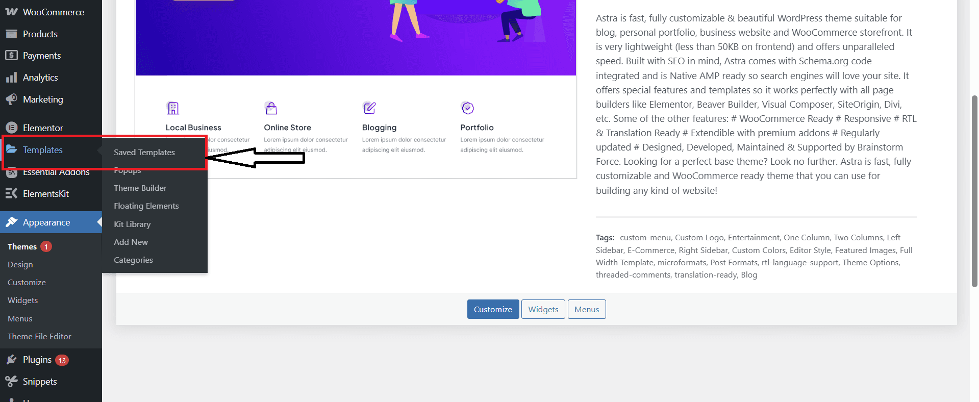 How to add the Elementor Templates In WordPress