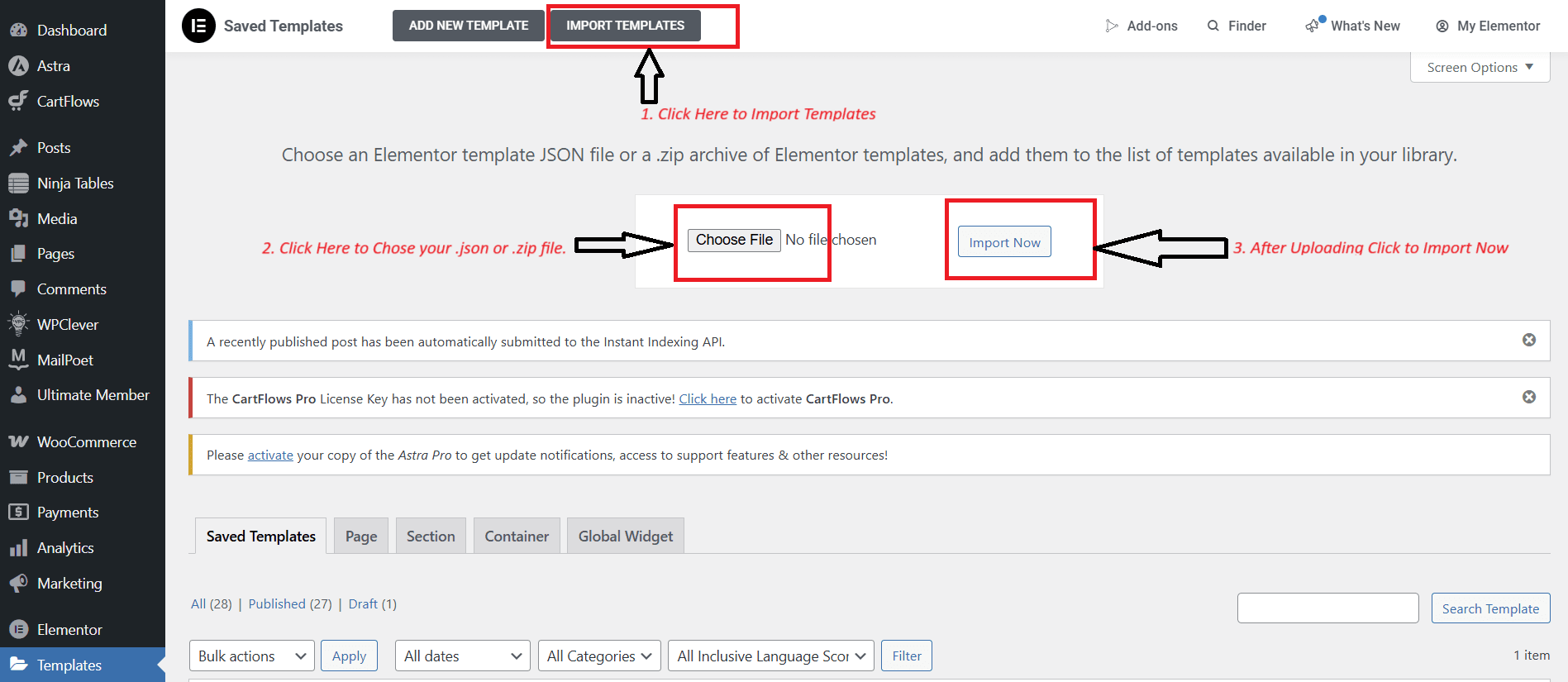 How to Upload Templates In WordPress Using Elementor Step by Step Guide.