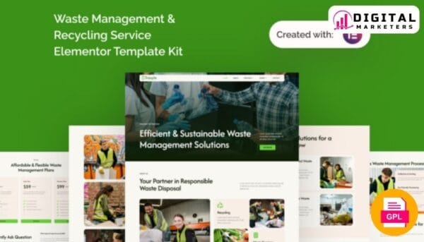 Tracyle Waste Management Recycling Service Elementor Template - Go Green! [GPL]
