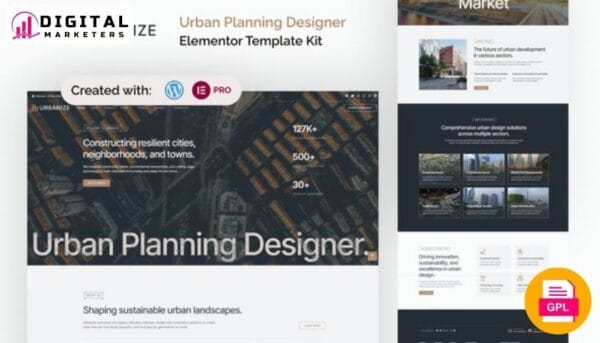 Urbanize Urban Planning Designer Elementor Template - Shape The Future Of Cities [GPL]