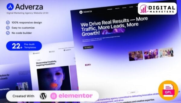Adverza Digital Marketing Agency Elementor Template Kit [GPL]