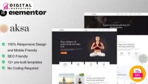 Aksa - Yoga Teacher & Studio Elementor Template Kit [GPL]
