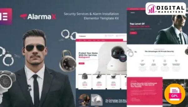 Alarmax - Security Services & Alarm Installation Elementor Template Kit [GPL]
