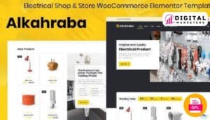 Alkahraba - Electrical Shop WooCommerce Store Elementor Template Kit [GPL]