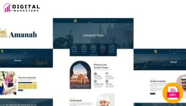 Amanah - Mosque & Islamic Center Elementor Template Kit [GPL]