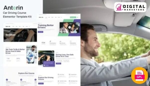 Anterin - Car Driving Course Elementor Template Kit [GPL]