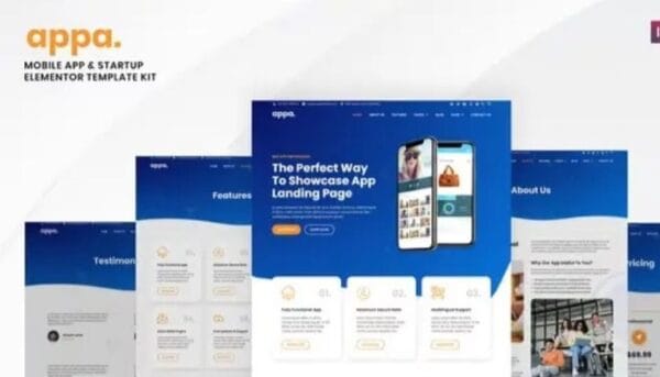 Appa - Mobile App & Startup Elementor Template Kit [GPL]