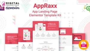 Appraxx - App Landing Page Elementor Template Kit [GPL]