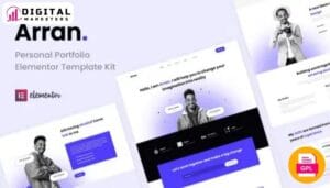 Arran - Personal Portfolio Elementor Template Kit [GPL]