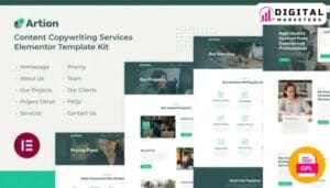 Artion - Content & Copywriting Services Elementor Template Kit [GPL]