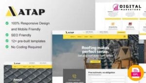 Atap - Roofing Service & Construction Elementor Template Kit [GPL]
