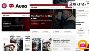 Ausa - Autocar Salon & Detailing Services Elementor Template Kit [GPL]