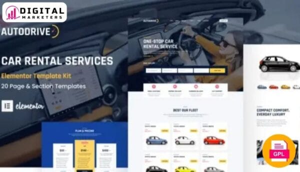 Autodrive - Car Rental & Dealer Elementor Template Kit [GPL]