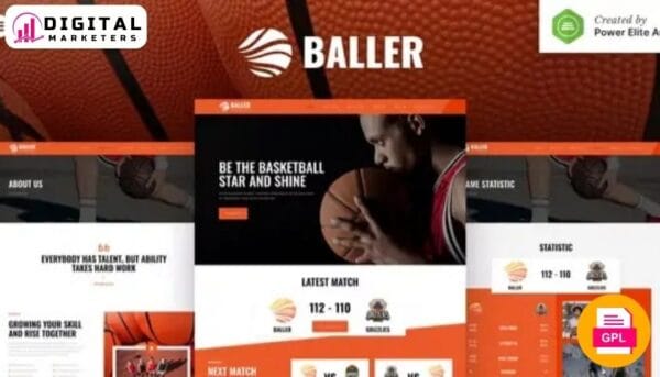 Baller Basketball Team Sports Club Elementor Template Kit [GPL]