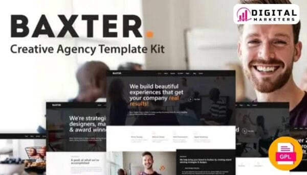 Baxter Creative Agency Elementor Template Kit Design [GPL]