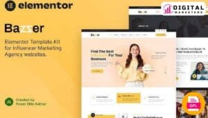 Bazzer Influencer Marketing Elementor Template Kit [GPL]