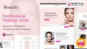Beautify Makeup Hair Stylist Elementor Template Kit [GPL]