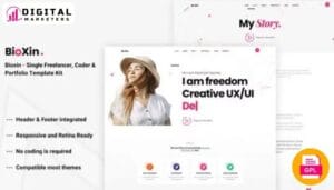 Bioxin Single Freelancer CV Portfolio Elementor Template Kit [GPL]