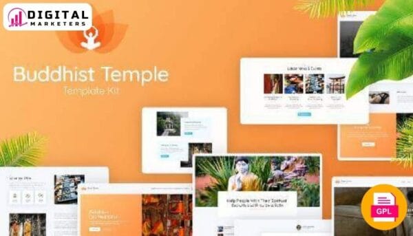 Great Lotus Buddhist Temple Elementor Template Kit | Spiritual Community [GPL]