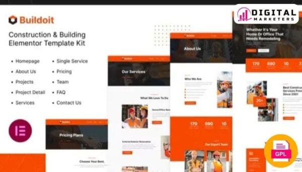 Buildoit - Construction Building Elementor Template Kit [GPL]